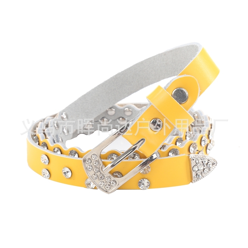 

Designer belts 2023 Belt with button three point drill single circle simple yellow new belt factory outlet
