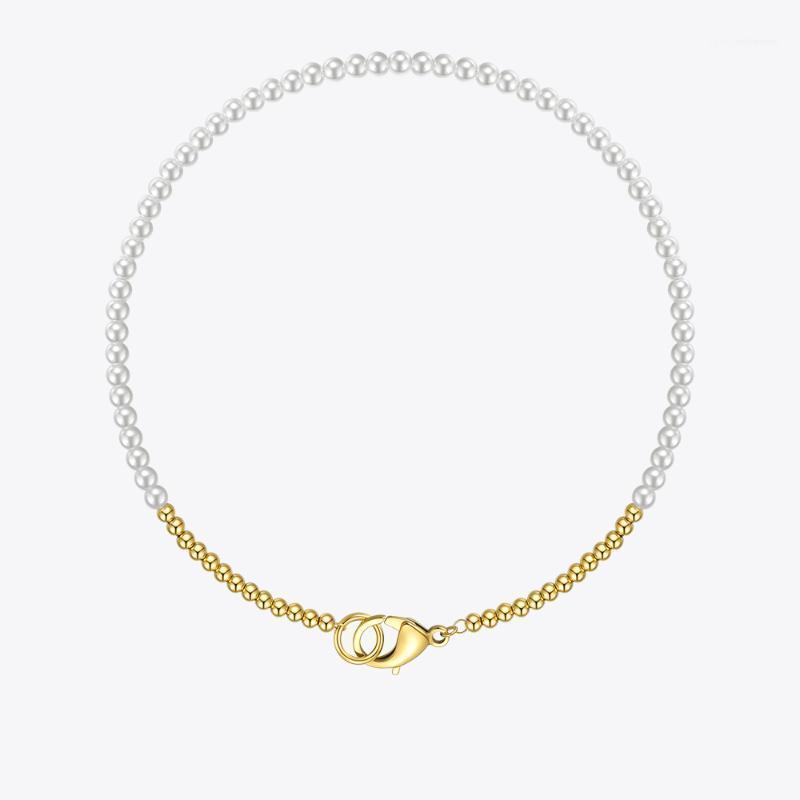 

Beads Pearl Necklace For Women Gold Color Stainless Steel Bicolor Necklaces Gifts Collar Fashion Jewelry P2031651
