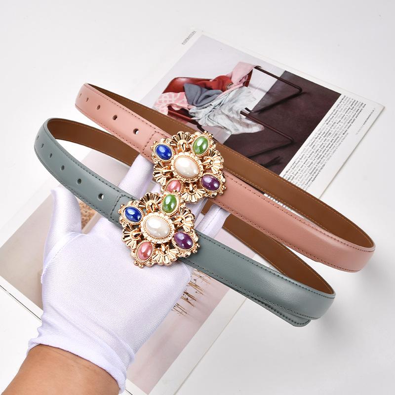 

Belts Women Belt For Buckle Leather Fashion Decorative Coat Retro French Dress Leisure Luxury Female, Black