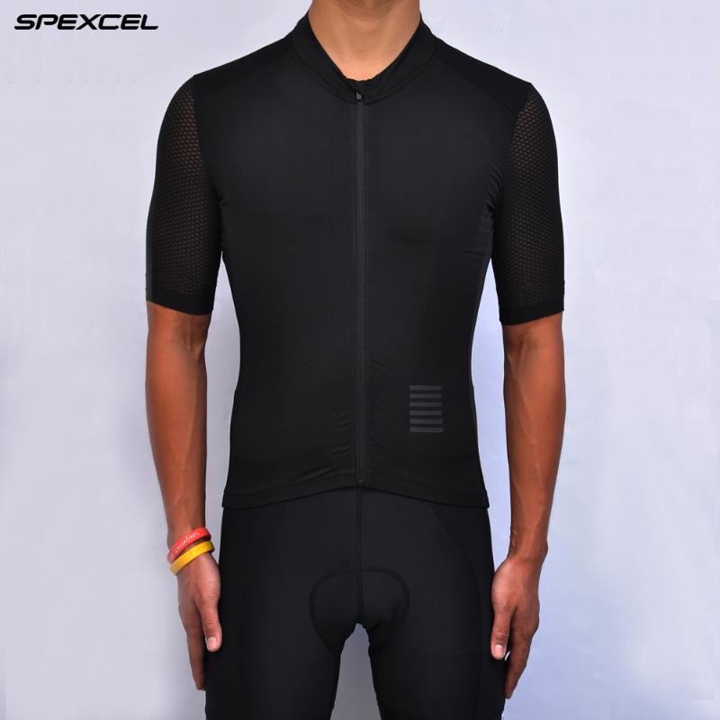 

Racing Jackets SPEXCEL Top QUALITY BLACK PRO TEAM AERO CYCLING JERSEY SHORT SLEEVE GENTLEMAN GEAR Ropa Ciclismo Italy Fabric, As pic