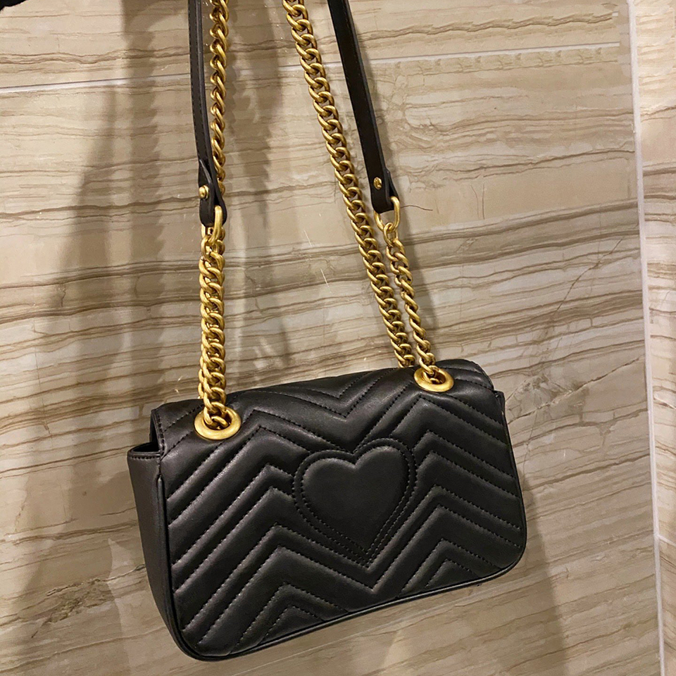 

Fashion Bags Love Heart G Luxury Design Chain Shoulder Crossbody Messenger Bags For Women Classic Style High Quality Leather Ladies Purse Handbag Tote, Box