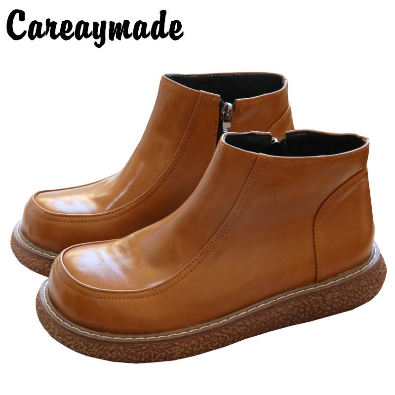 

Boots Careaymade-Women's Boots,students' Vintage And Handsome Locomotive Boots,work Clothes Big Boots,thick Soles, Black