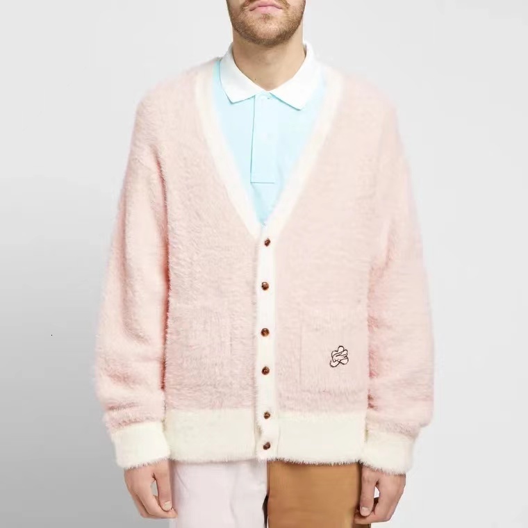 

Men's Sweaters Golfwang le flower solf cardigan pink sweater autumn and male female winter trend tyler the creator button jac vest 77WW, 1# shoe box