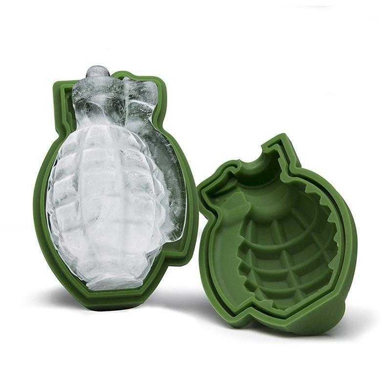 3D Grenade Shape Ice Cube Mold Creative Ice Cream Maker Party Drinks Silicone Trays Molds Kitchen Bar Tool Mens Gift