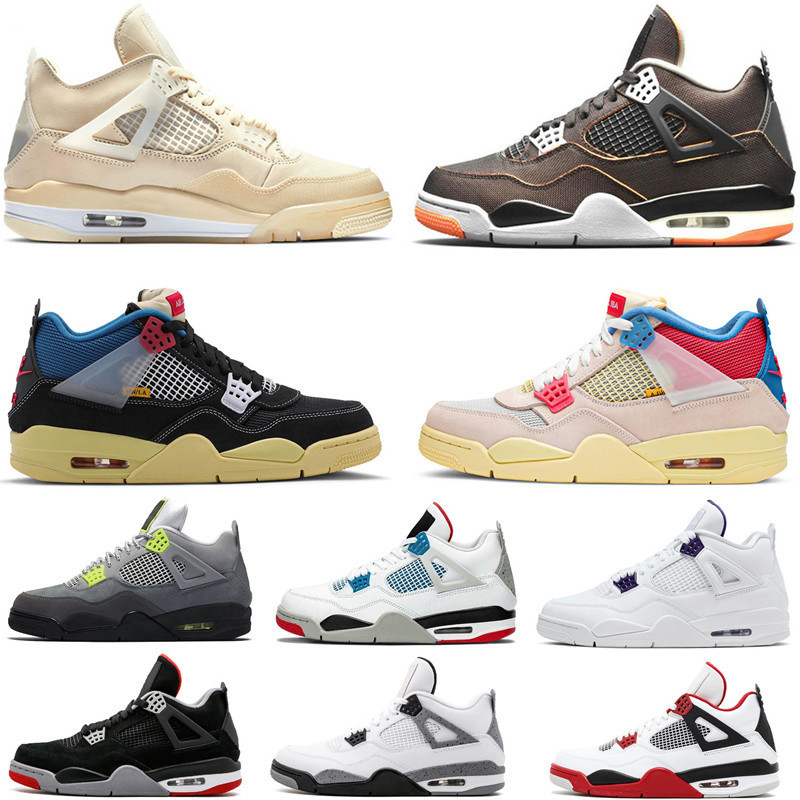 

Shoes White Sail Bred Jumpman 4 4s mens Basketball union Noir Guava Ice blue Paris Pine Green Neon Women Metallic purple Running Sneaker, Bubble wrap packaging
