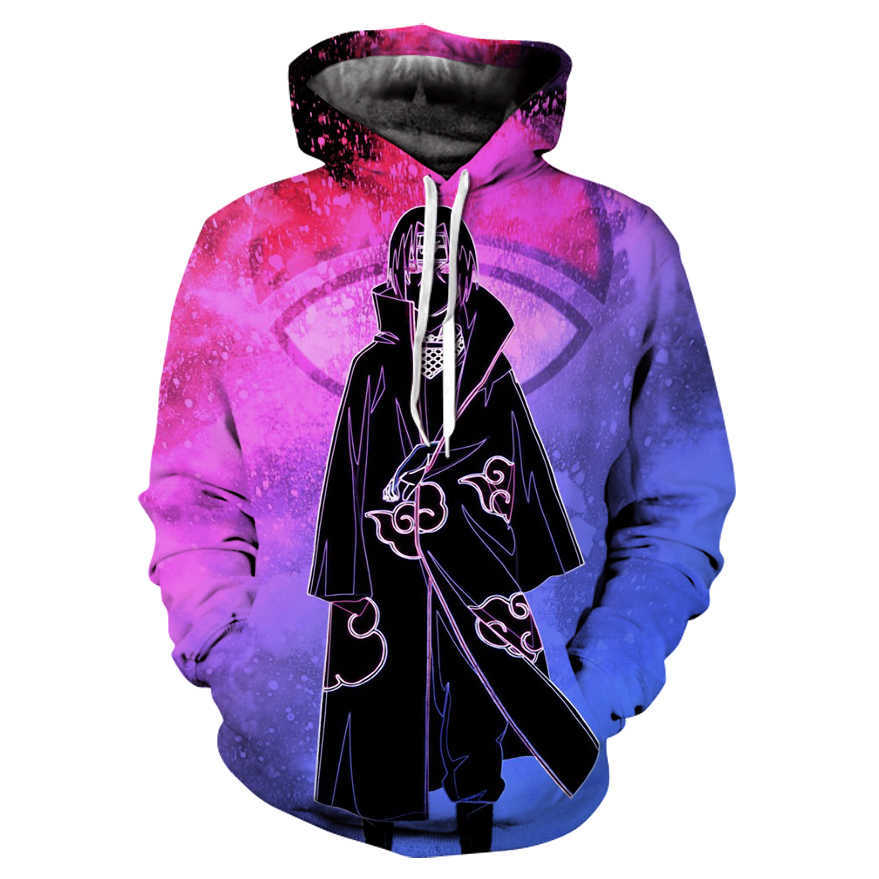 

Fashion Anime Boruto Uzumaki Uchiha Sasuke Akatsuki 3D Hoodies Sweatshirt Thin Coat Men Women Harajuku Hoody Streetwear Q0814, Black