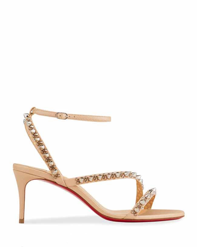 

Elegant Ladies Summer Heels Red Bottom High Heel Sandals Mafaldina Spikes Sexy Women Redsoles Shoes Summers brand pumps Ankle Strap Rivets Shoe