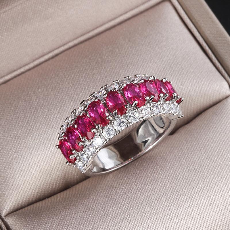 

Cluster Rings Fashion Luxury 925 Sterling Silver Created Moissanite Sapphire Ruby Gemstone Wedding Engagement Ring Fine Jewelry Wholesale