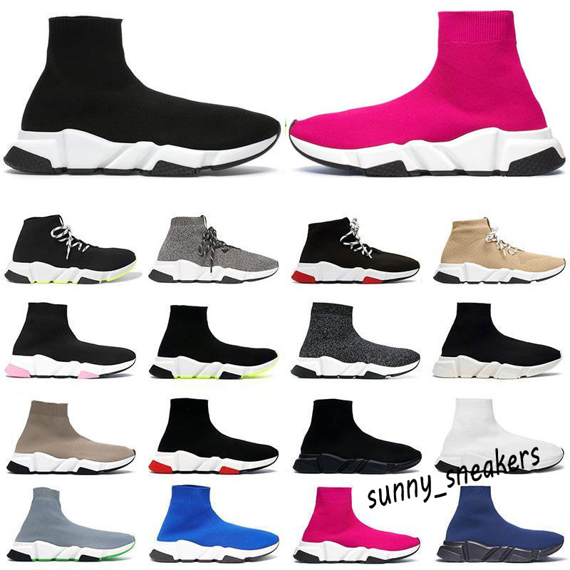 

2021 Sock casual shoes mens women Luxurys Designer platform sneaker Beige Yellow Fluo Black pink Whit red Neon Flat fashion vintage sports size 36-46
