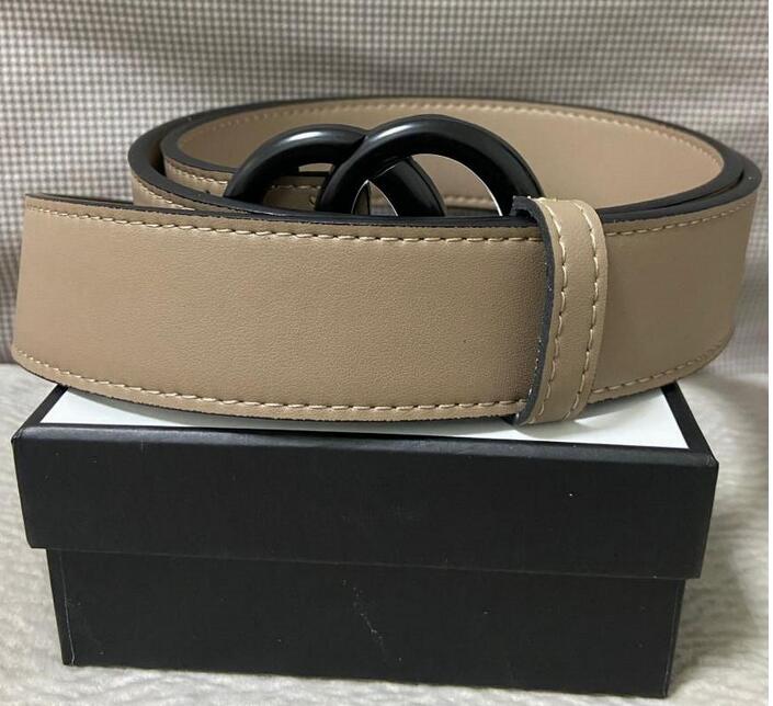 

2021 Luxury menswear designer belt fashion women's classic black leather large gold buckle belts 3.8 cm wide gift box, Belt + box