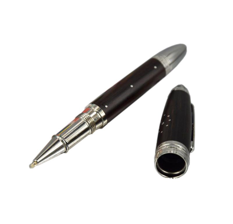 

GIFTPEN High Quality Black Solid Wood Diy Design Signature Pens Limited Edition Silver Clip Ballpoint Pen Optional Gift Box, As picture show