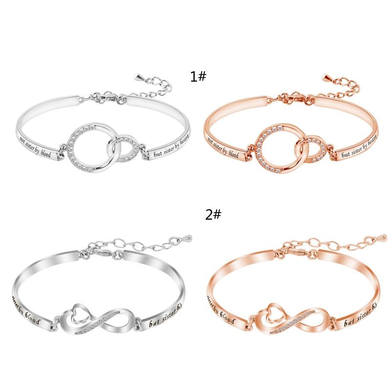 

Charm Bracelets "Not Sister By Blood But Heart" Adjustable Christmas Day Gift Bracelet, Rose Gold Fashion Jewelry For Good
