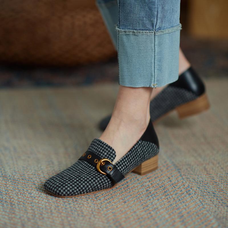 

Dress Shoes Mary Jane Woman Fashion 2022 Spring Women Pumps Casual Ladies Square Toe Low Heels Buckle Strap Chaussures De Femme, Apricot pigskin