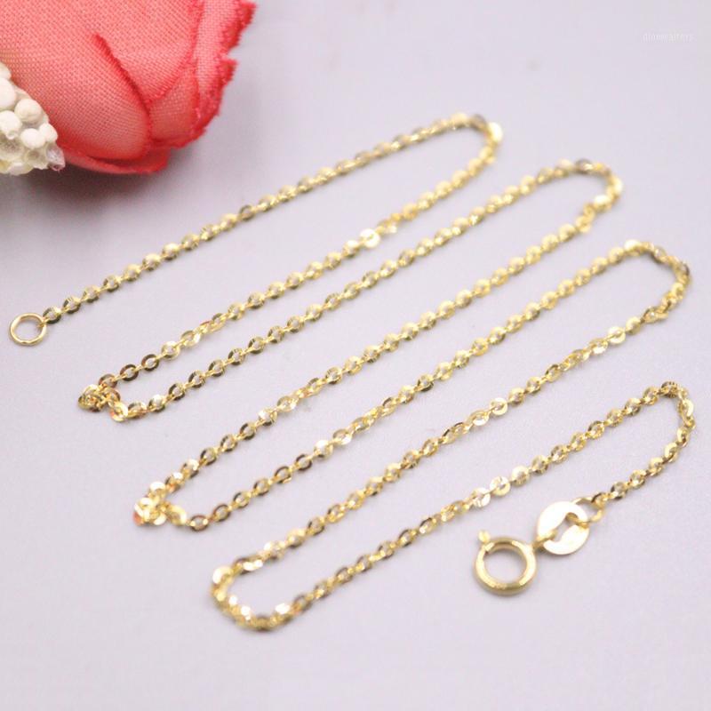 

Pure 18K Yellow Gold Women Necklace Rolo O Chain 16.5inch 1.2mmW 1.5-2g / Spring Clasp D Chains