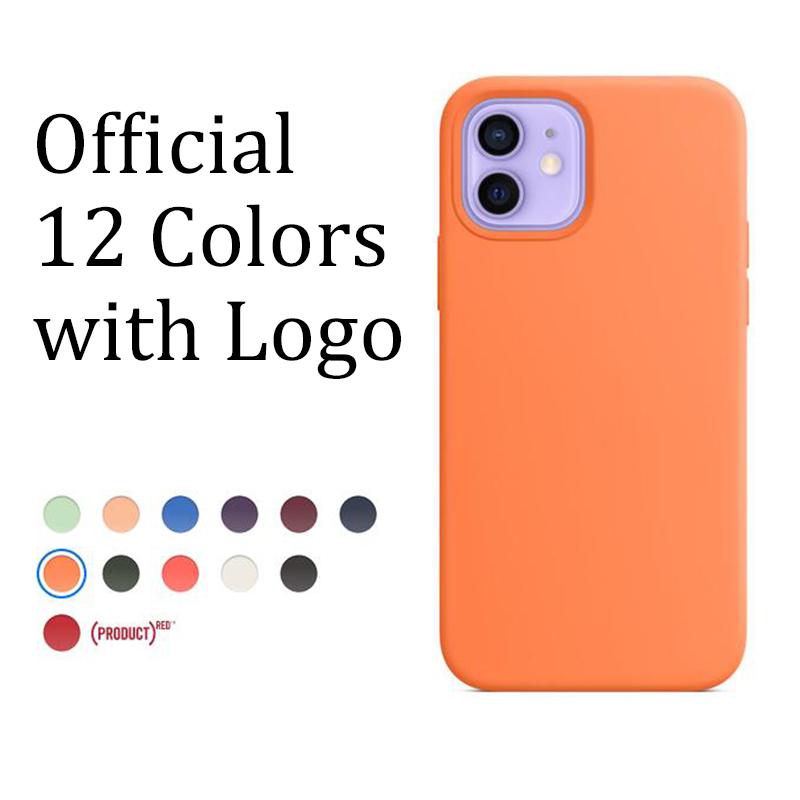 

Official Silicone Cases with Magsafe for iPhone 12/Mini/Pro Max Back Cover Protective Phone Case Retail Package, Kumquat