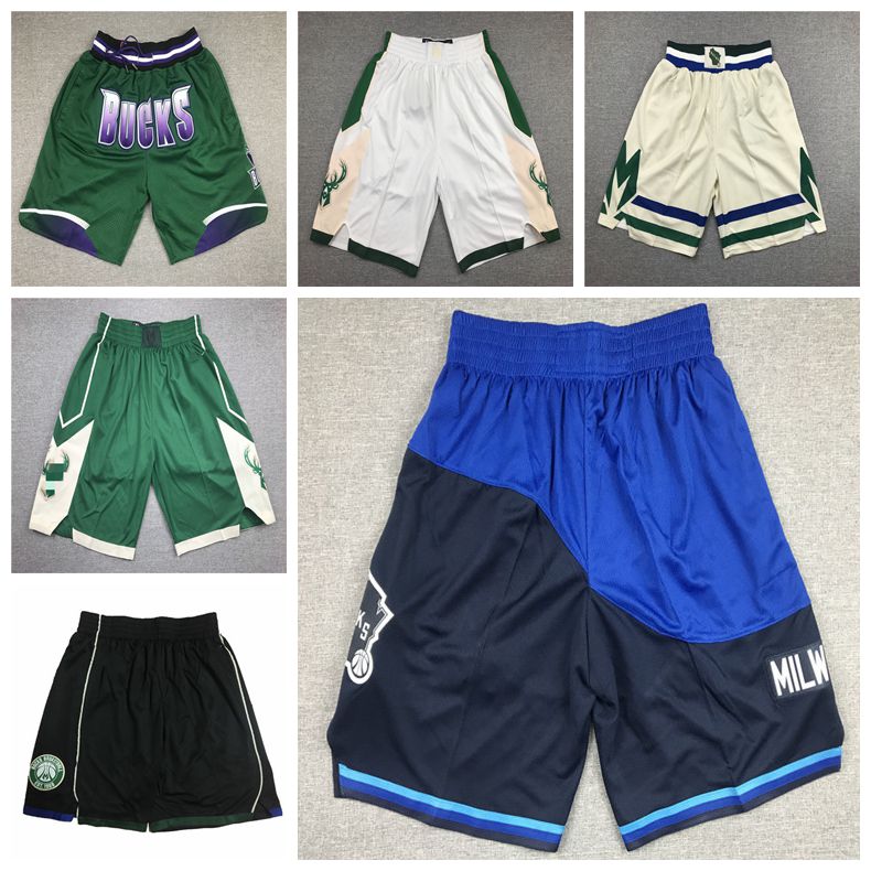 

MilwaukeeBucksBasketball Short Mens Just Don College Giannis 34 Antetokounmpo 6 Bledsoe Shorts 2021 Edition City Blue White, Black