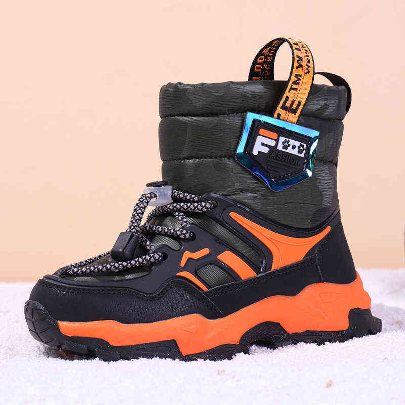 

High Top Children Snow Boots Comfortable Warm Outdoor Kids Shoes Boys Girls Winter Boots Non-Slip Waterproof Child Cotton Boots 211108, Purple