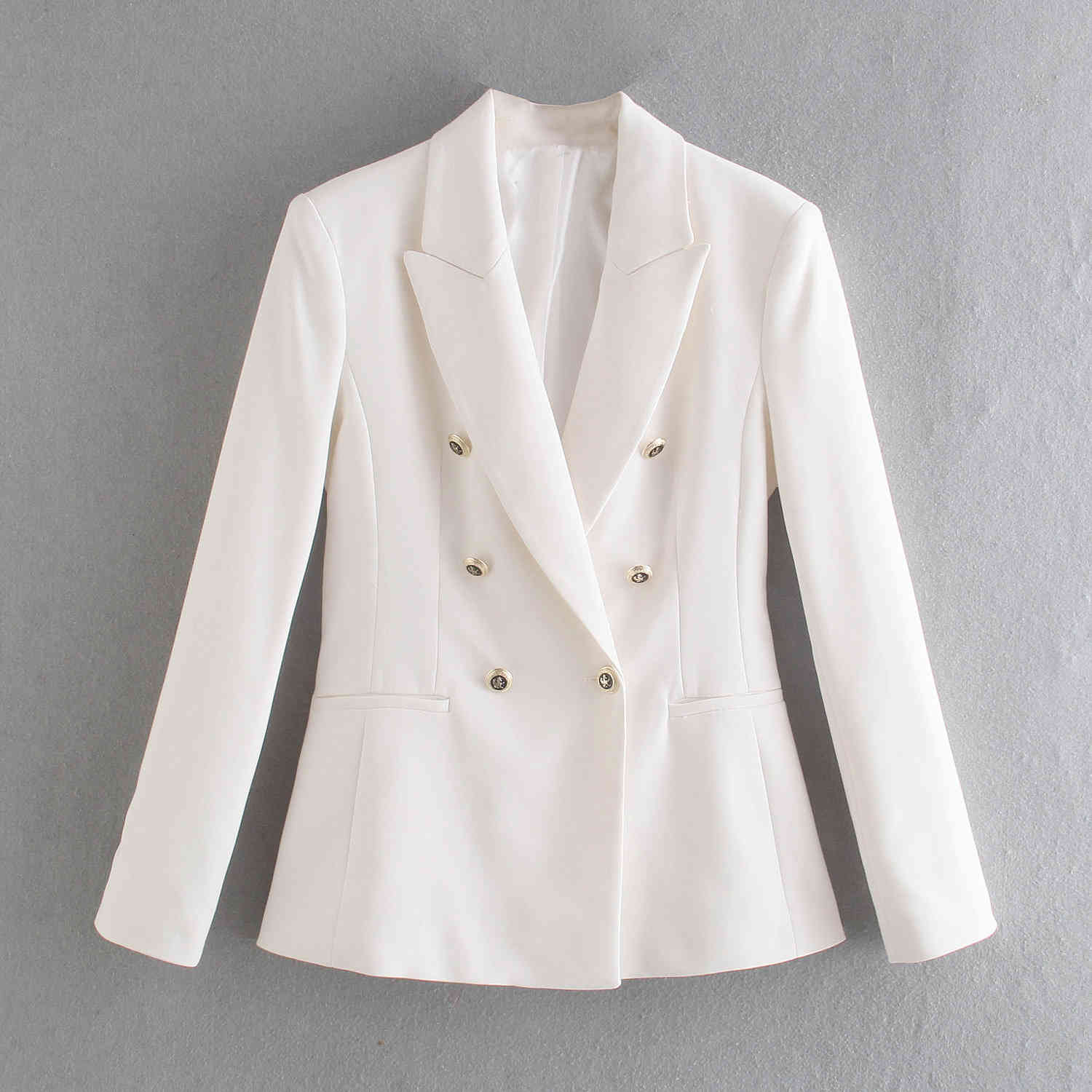 

Women's Suits & Blazers Female white blazer double breasted female jacket long sleeve fall elegant retro casual office women's pink blazers suit MUUG, 1# shoe box