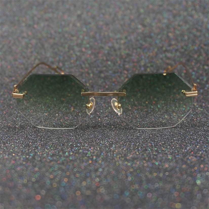 

French Vintage Diamond Cut Women's Sunglasses Women Eyeglasses Eyewear Decorative Glasses Luxury Sunnies for Men
