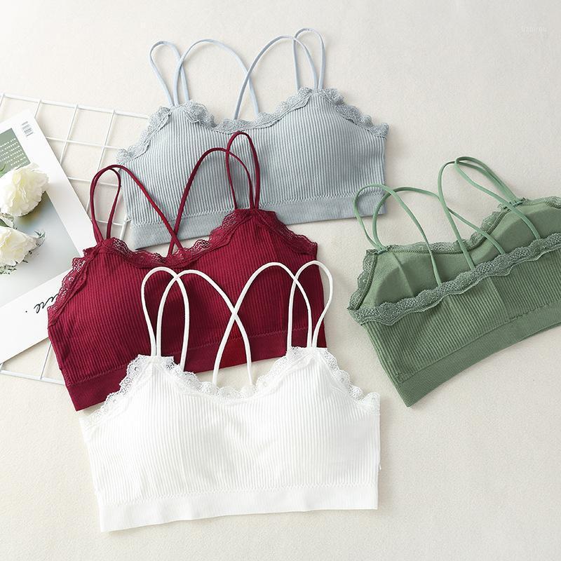 

Camisoles & Tanks Breathable Women Bra For Running Fitness Crop Top Padded Underwear Cotton Seamless Bras Beauty Shockproof Solid Tops Girls, Black bra