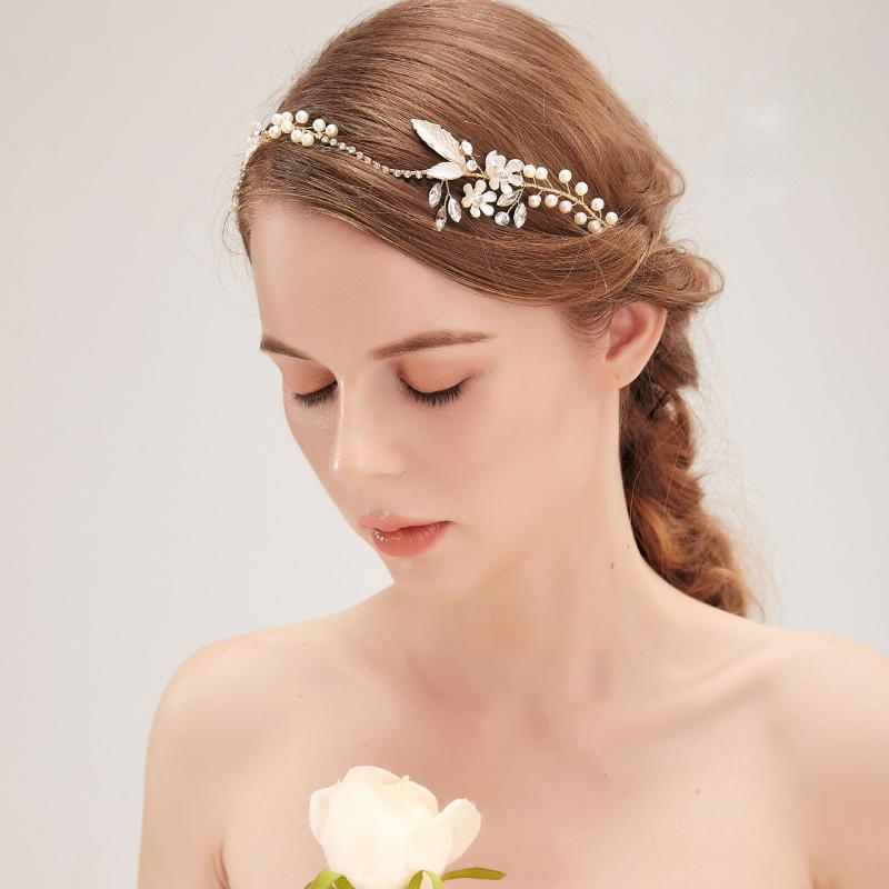 

Hair Clips & Barrettes Headbands For Women Wedding Accessories Bridal Headdress Engagement Jewelry Simple Design Hairband Flower Hairwear, Golden;silver