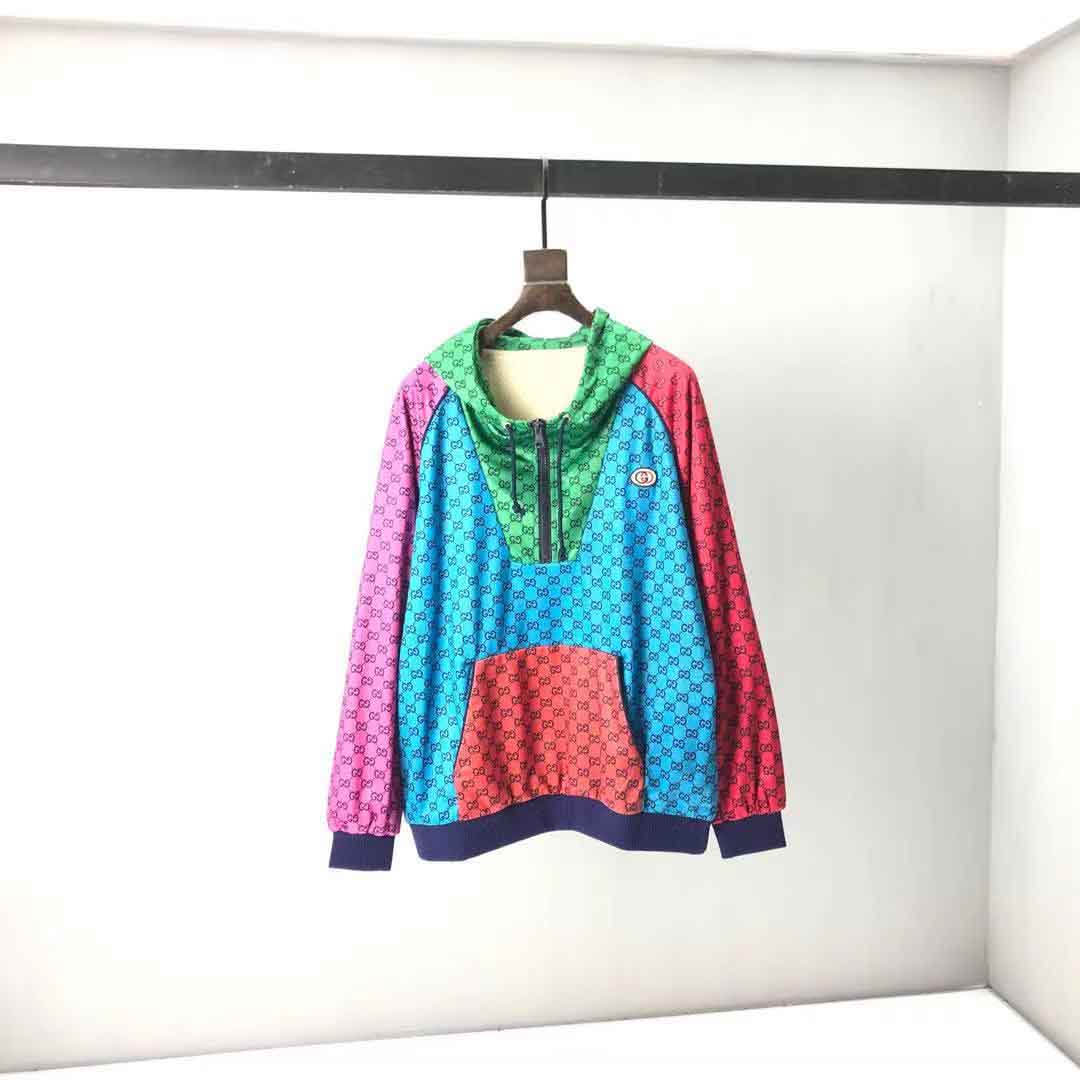 

usa size men's sweater suit hooded casual fashion color stripe printing31 high quality wild breathable long s69-Shirts