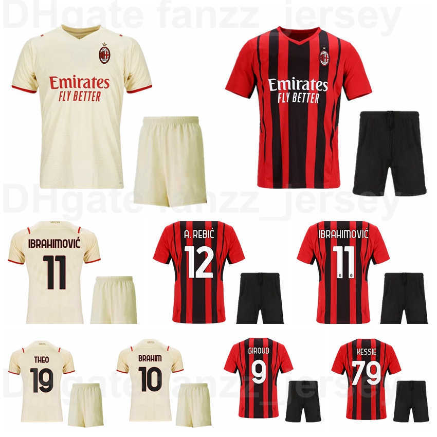 

AC Milan 21 22 Soccer 12 Ante Rebic Jersey Set 9 Olivier Giroud 11 Zlatan Ibrahimovic 79 Franck Kessie 17 Rafael Leao 8 Sandro Tonali Saelem, Black
