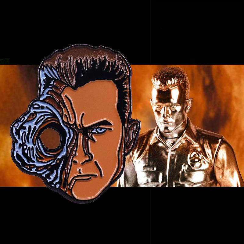 

Pins, Brooches Terminator 2 Enamel Pin Liquid Metal Villain Robert Patrick T-1000 Brooch 80s 90s Sci Fi Movie Villains Badge