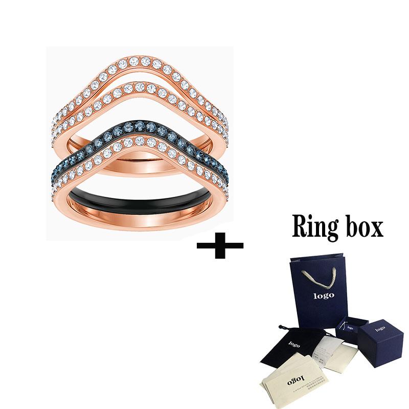 Cluster Rings SWA 2021 Fashion Exquisite Blue Lemon Ring To Send Girlfriend Romantic Valentine&#039;s Day Engagement Commemorative Gift-image-709788844