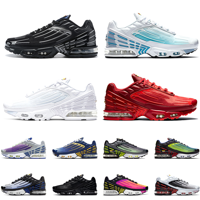 

Tuned Leather Triple Black Men Womens Tn Plus 3 Running Shoes Purple Nebula Mesh White Sneakers Trainers Grey Laser Blue Deep Royal Radiant