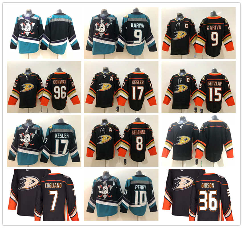 

Anaheim Ducks Hockey Jerseys 15 Ryan Getzlaf Jersey 9 Paul Kariya 17 Ryan Kesler 4 Cam Fowler, Black;red