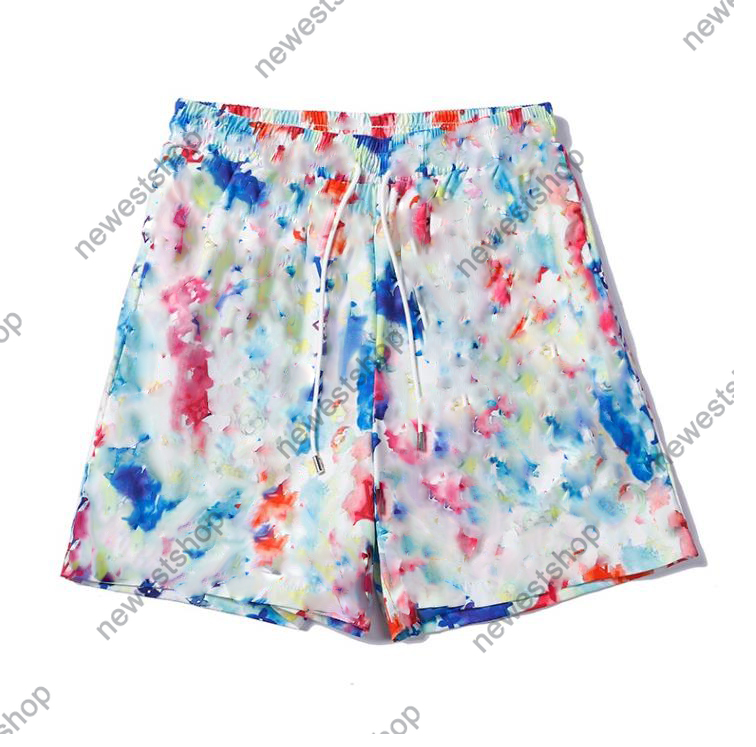 

21ss Summer paris designer Shorts Mens Women classical letter print patchwork Pants Fashion casual cotton color Graffiti printing breeches, As picture