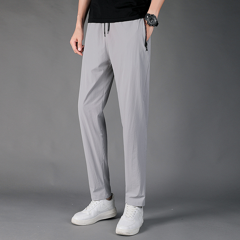 

Summer men's sports pants casual fashion quick-drying with flat feet, Black tie feet