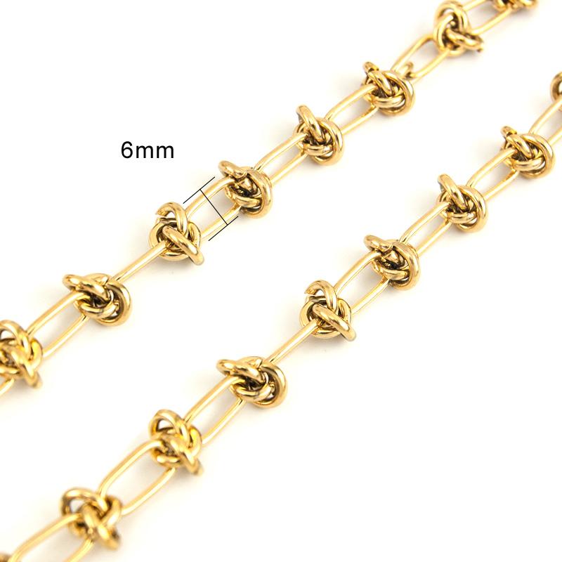 

Chains Sell In Meter No Clasp For Women Men Stainless Steel Knot Chain Thick Heavy Gold Color Metal Fashion Punk Jewelry