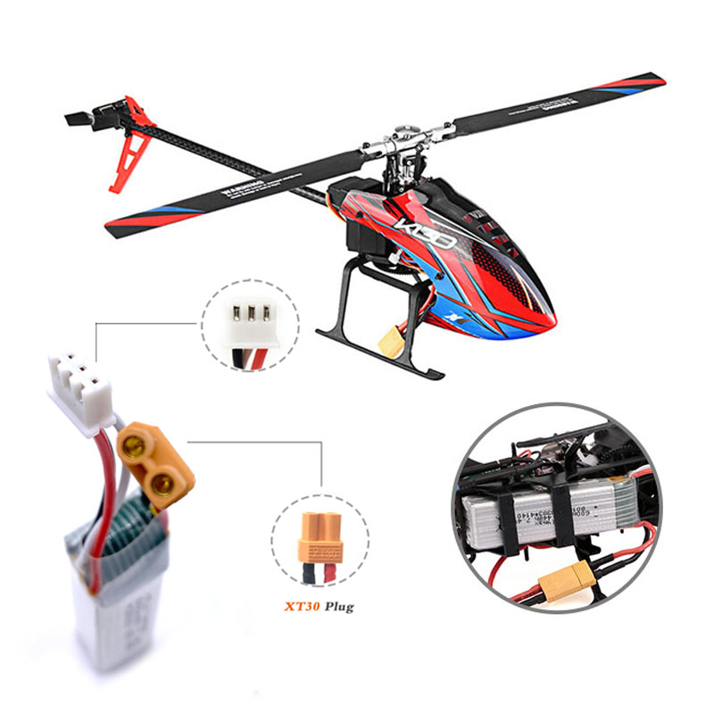 

Parkten XK K130 Lipo Battery 7.4V 600mAh 2S Battery For RC Helicopter Drone Spare Parts Accessories Plug Lipo Battery, 1 battery