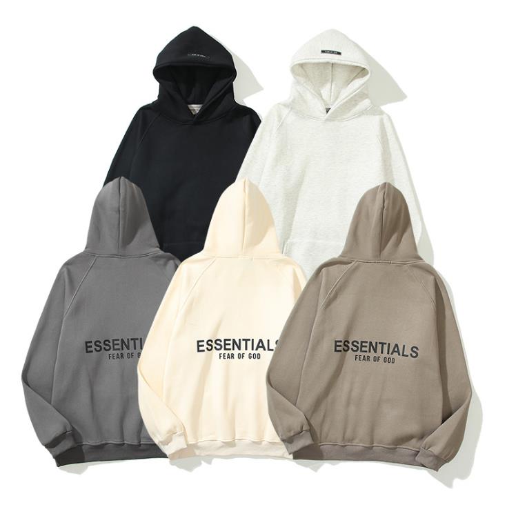 

Designer men hoodie Sweatshirts Bieber FOG Essentials double-line silicone three-dimensional letters Hoodies, White
