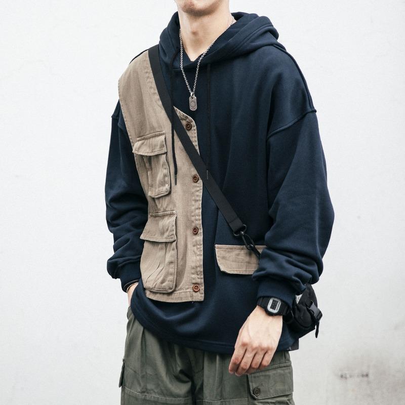 

Men's Hoodies & Sweatshirts HOUZHOU Oversize Hoodie Paired Sweatshirt Pullover Harajuku Graphic Japanese Streetwear Hip Hop Autumn 5XL, Navy