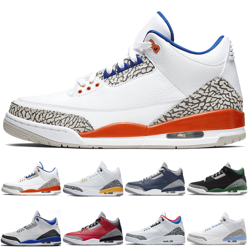 

classic men 3s basketball shoes Pine Green Racer Blue Cool Grey Court Purple Fragment Knicks Laser Orange Midnight Navy Red Cement outdoor sports sneakers, Seoul