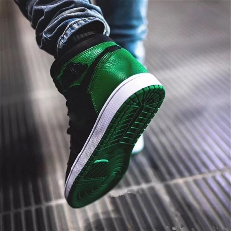 

Newest Jumpman 1 Pine Green Black Women/Men Basketbal Shoes Outdoor Sport Shoe Mens Traniners Sneakers With Original Box Fast Delivery