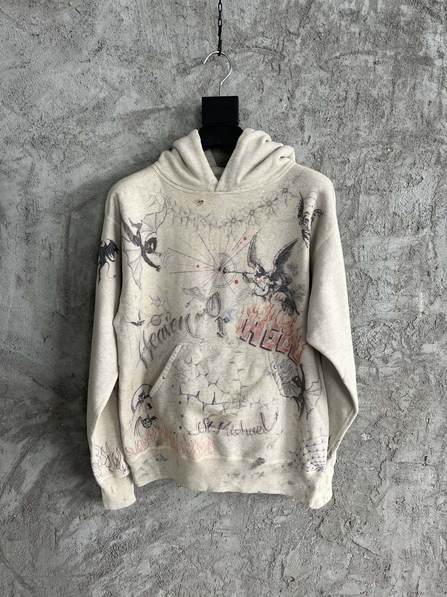 

2022 spring NEW FASHION mens high quality designer hole decoration and do old hoodies ~ US SIZE hoodie ~ tops mens new designer hoodies, Multi