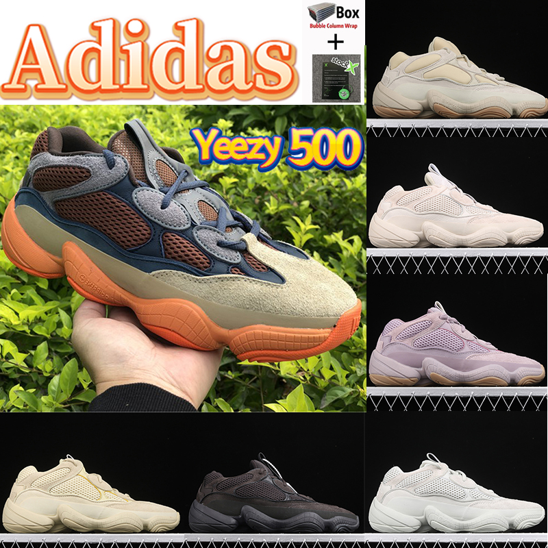 

Adidas yeezy Desert Rat 500 men women running shoes enflame bone white stone utility black Reflective sneakers soft vision salt blush super moon yellow trainers, 35.sun calm