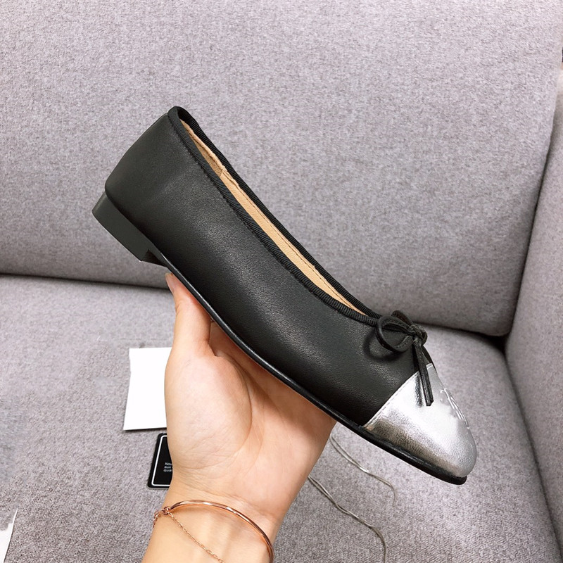 

2021Women's shoes classic lattice bow flat sole single leather versatile shallow mouth soft lulu af1 tred bottom sheel wedding dress sb ballet shoe large big size34-42, Photo 2