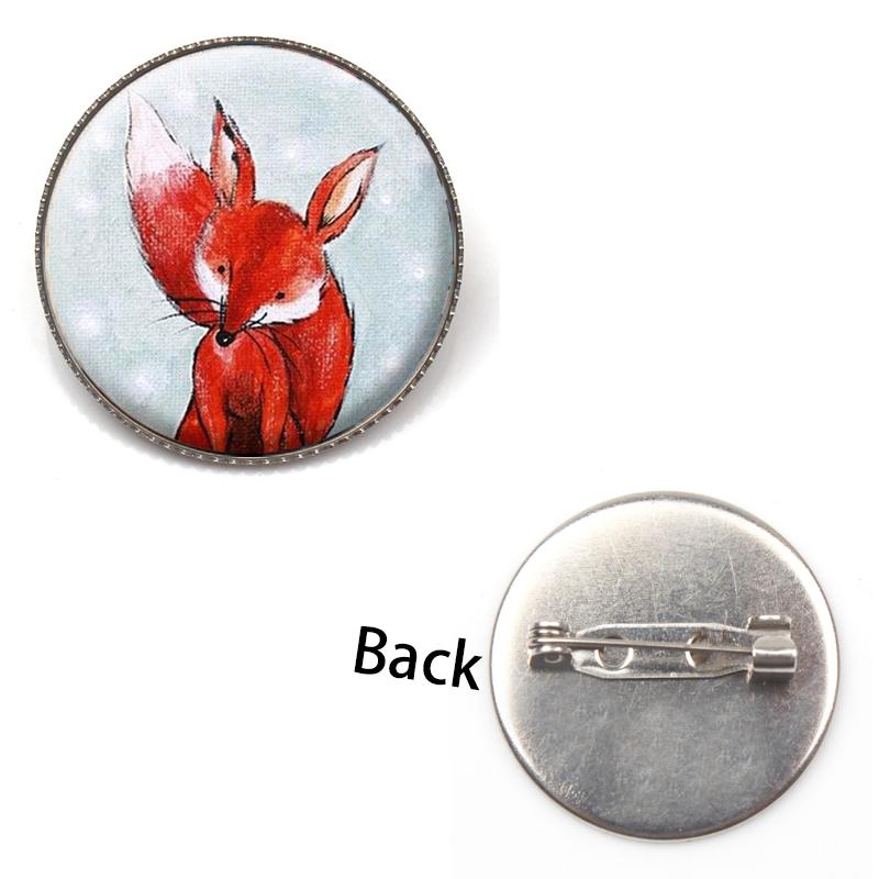 

Pins, Brooches Fashion Retro Cute Cartoon Little Pattern Brooch Charm Holiday Crystal Glass Round Jewelry Badge Girl Friend Birthday Gif