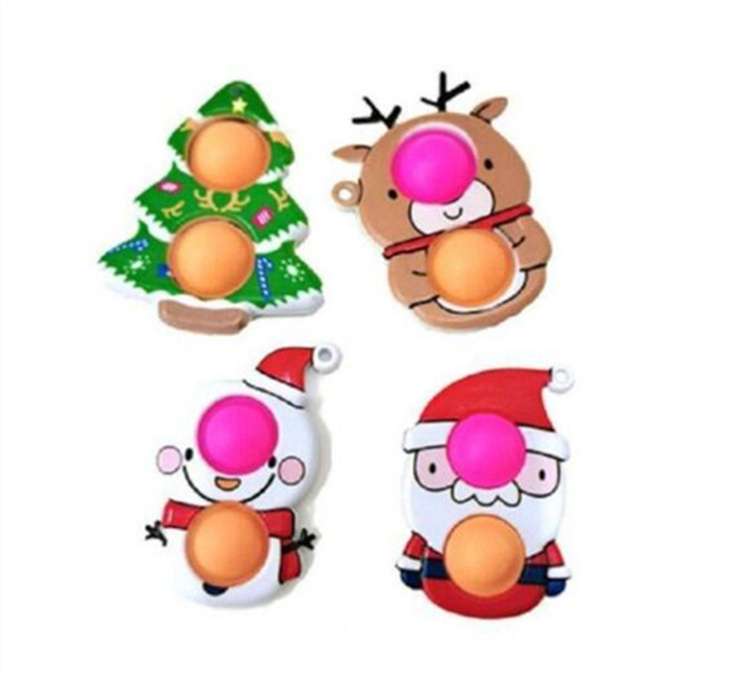 

50%off Christmas Push Fidget Toys Antistress Cartoon Toy Party Gifts Simple Dimple Soft Sensory Reusable Squeeze spinnertoys 100pcs jersey