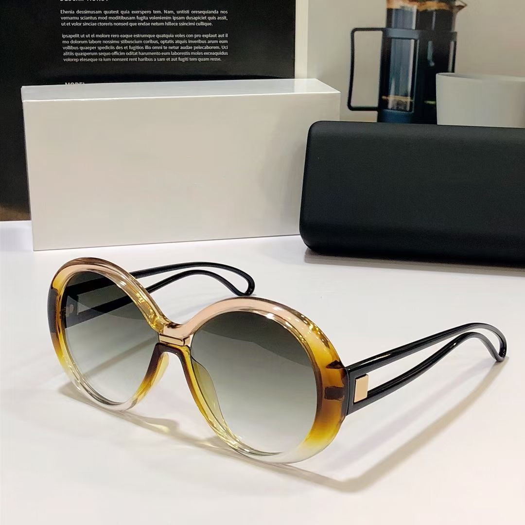 

luxury brand sunglasses generous style for women high quality acetate frames round frame design with original packages street shot glasses uv 400 ,free case 7150