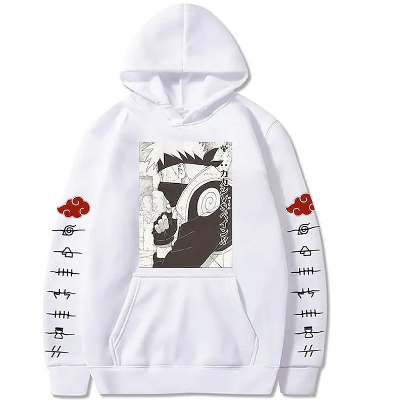 

Anime print loose men's 3D printing cover Vision Punker special round high quality US sweater fresh wild pure desire, Black