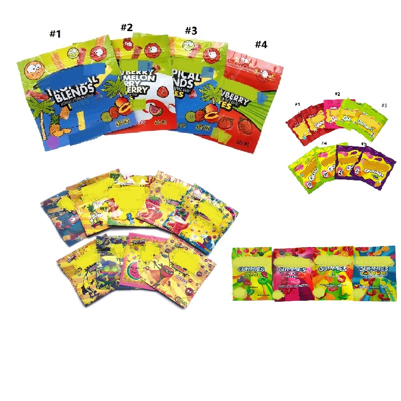 

empty edibles Mylar Packaging Bags sour bites tropical Edible Package for watermelon strawberry orignal crawlers Edibleable Smell Proof Bag Zip Lock Poly Packages