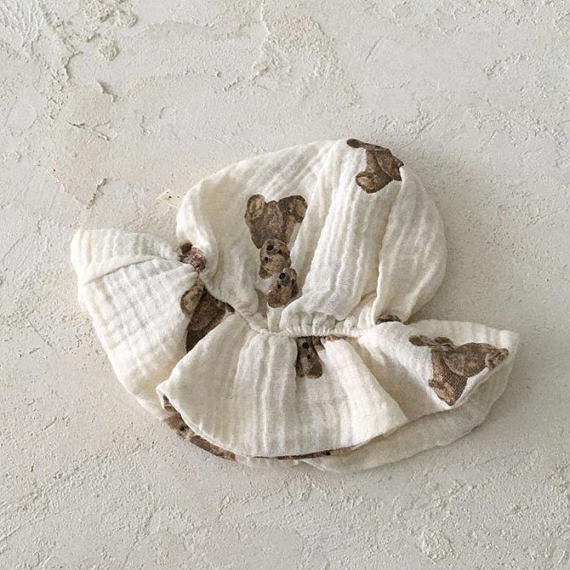 

Caps & Hats 2021 Summer Baby Bucket Hat Children Sun Infant Toddler Beach Cap Cute Bear Print Sunscreen Fisherman Beanie 1-5 Year