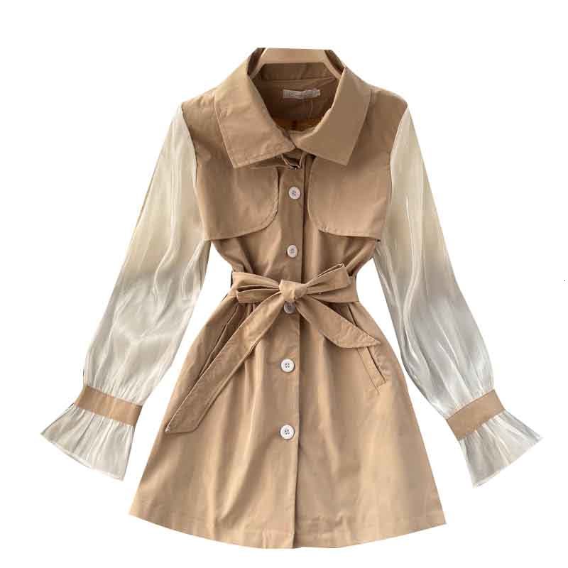 

Women's Blouses & Shirts Women Patchwork Dress 2021 Spring Autumn Vintage Lapel Long Sleeve Mini Dresses Korean Sweet Wild Fashion, Black