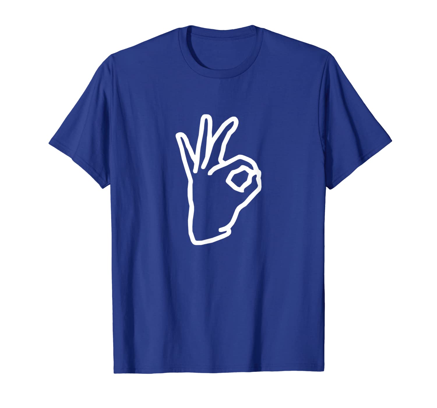 

Ok Hand Sign Retro Okay Good Perfect Finger Circle Game Gift T-Shirt, White;black
